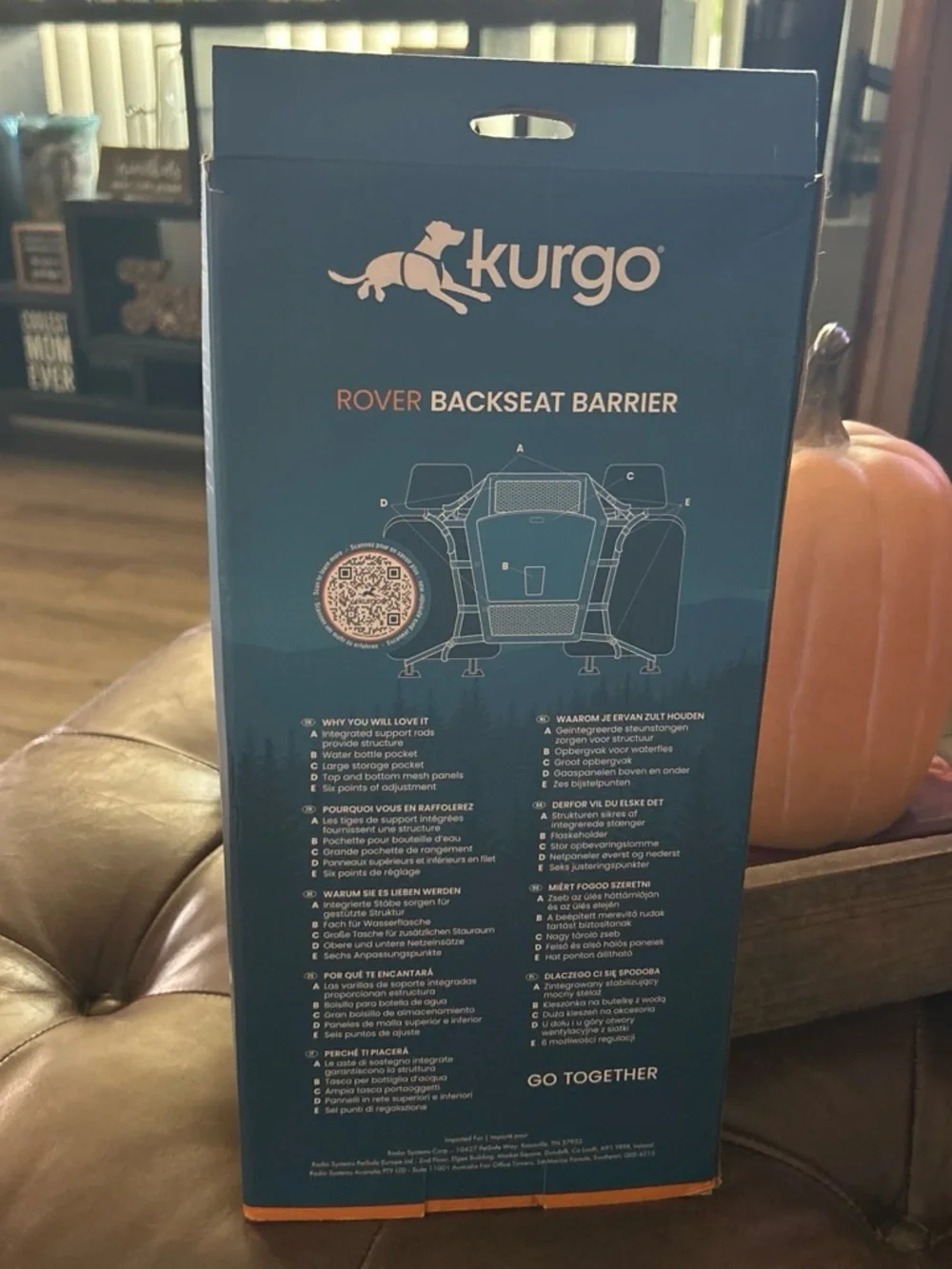 Kurgo Backseat Barrier - Teal Blue